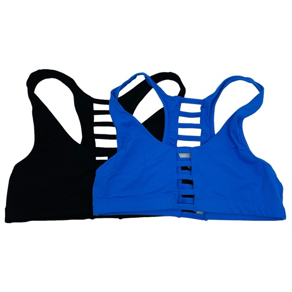 PINK Victoria's Secret ultimate unlined sports bra lot 2 pack women's size L